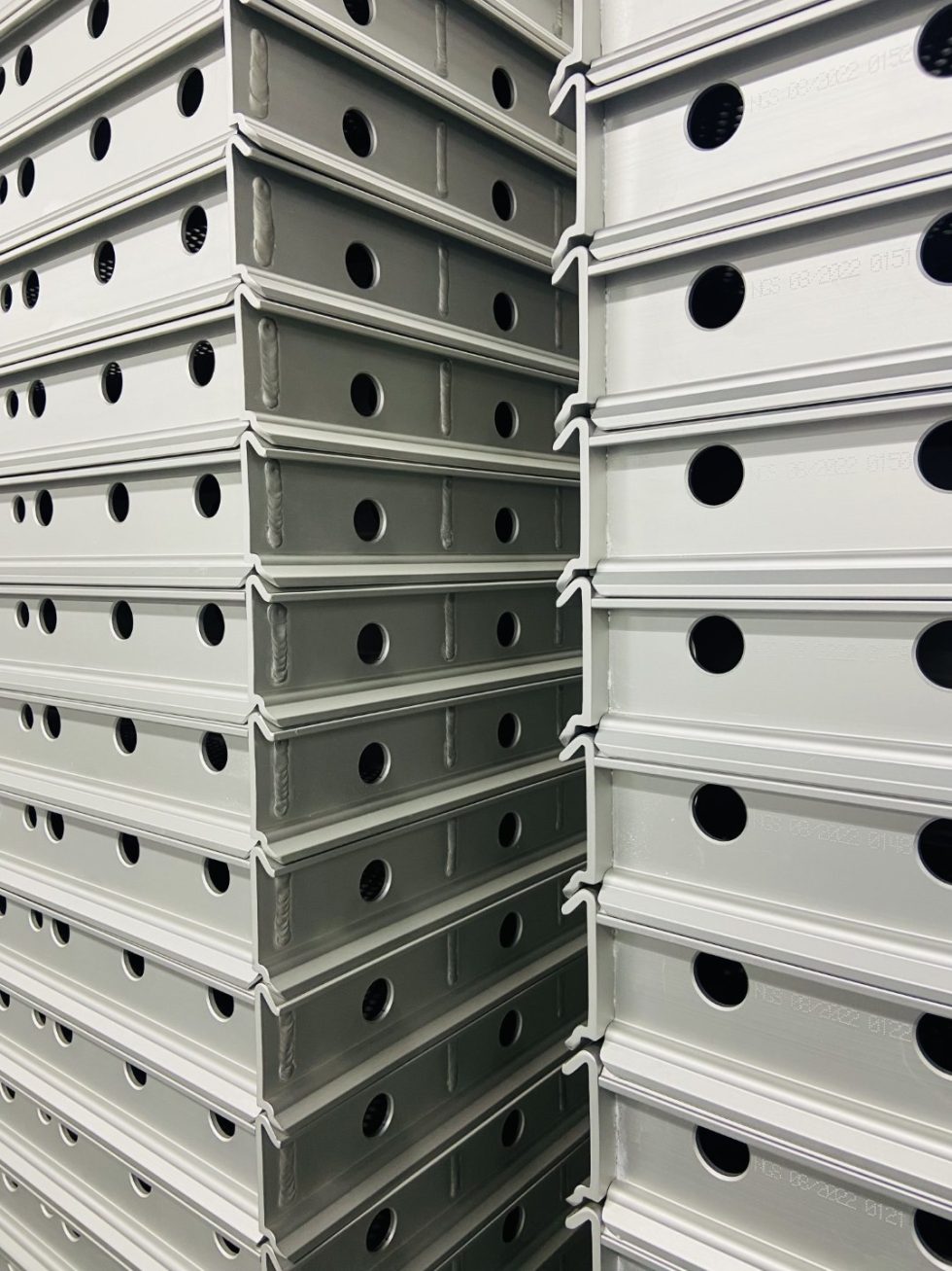 Stacked anodized aluminium Sterilization Trays